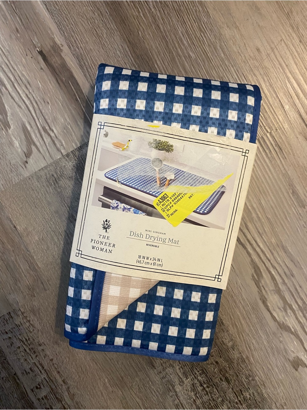 The Pioneer Woman Blue Checkered Dish Drying Mat Reversible